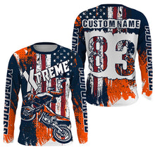 Load image into Gallery viewer, Personalized USA Motocross jersey adult&amp;kid UV protective MX motorcycle Patriotic dirt bike shirt PDT354