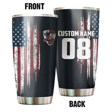 Load image into Gallery viewer, Personalized USA Flag Motocross Tumbler Cup - Riding Gift Biker Patriotic Gift Motorcycle Drinkware CDT17