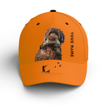 Load image into Gallery viewer, Ruffed Grouse Hunting Dog Blaze Orange Custom Name Hat for Men, Choose hunting dog breeds FSD3991