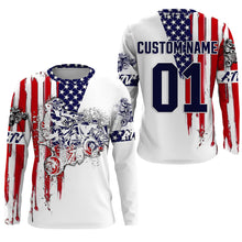 Load image into Gallery viewer, Custom Quad Bike Shirt UPF30+ ATV Motocross Jersey Racing Adult Youth American Flag Long Sleeves NMS1338