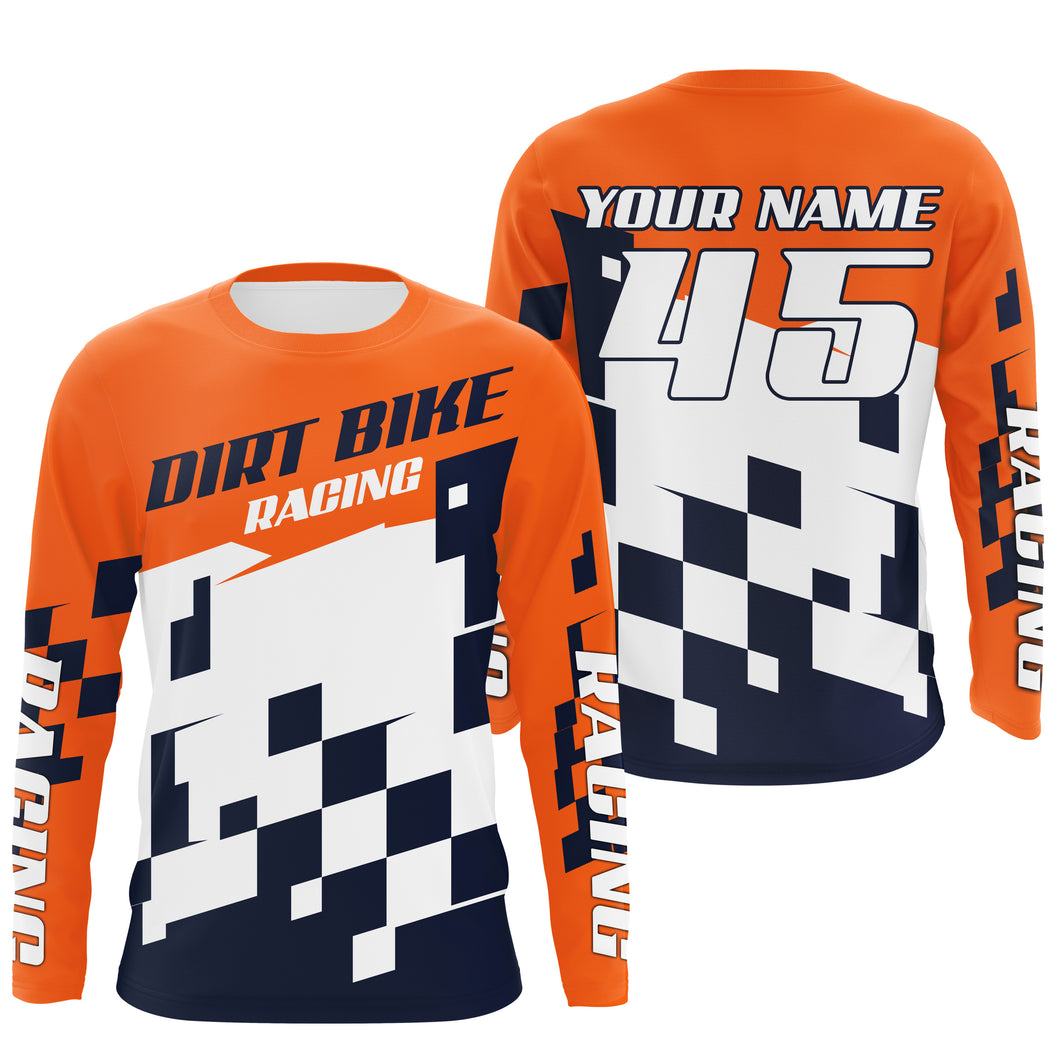Motocross jersey men women youth personalized UV orange dirt bike racing off-road MX riding shirt PDT151