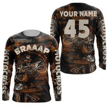 Load image into Gallery viewer, Dirt bike custom youth kid adult MX jersey UPF30+ motocross orange off-road motorcycle riding PDT61