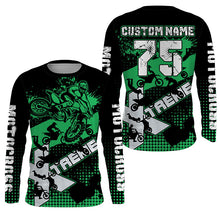 Load image into Gallery viewer, Personalized men women kid Motocross jersey green UV extreme dirt bike off-road motorcycle shirt PDT406