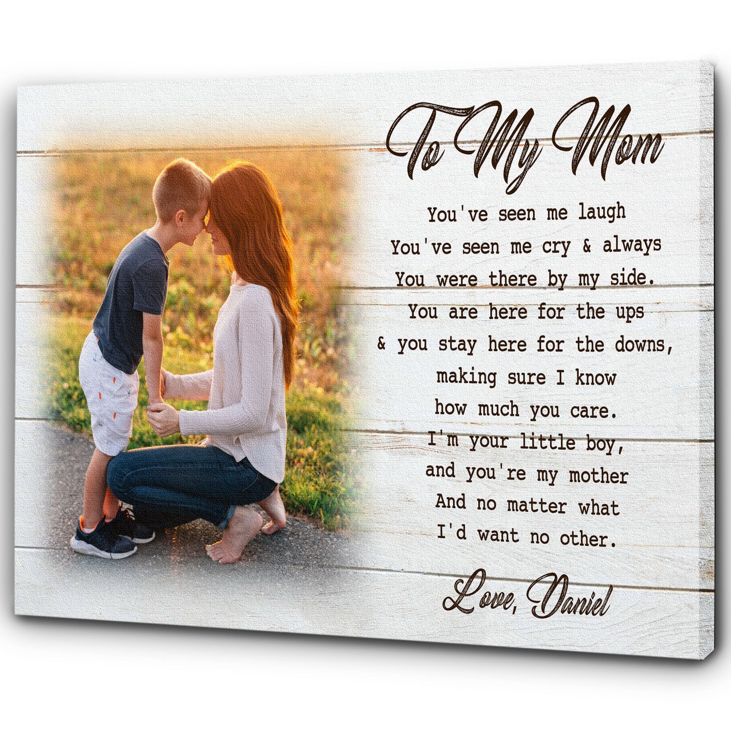 Personalized Mom Canvas- Son & Mother Custom Canvas Mother's Day Gift, I Love You Mom Birthday Christmas N2461