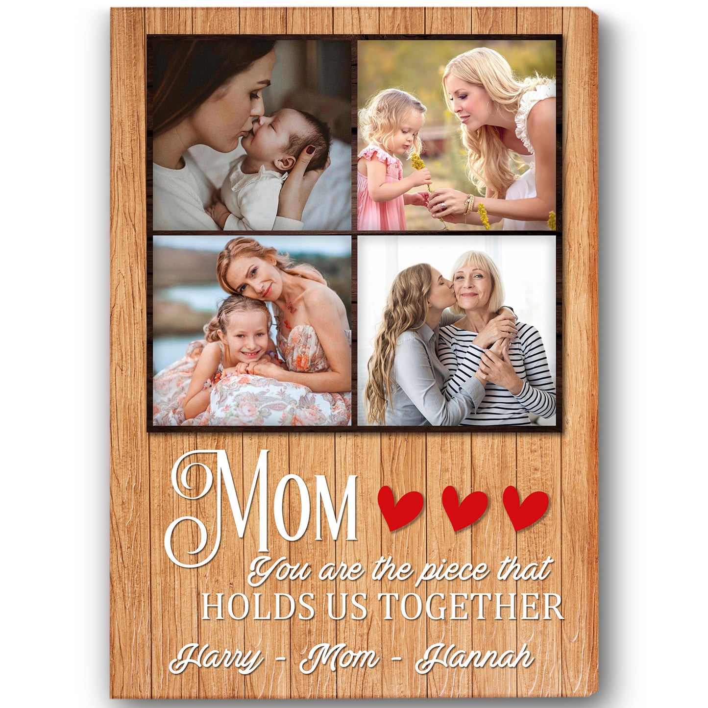 Personalized Mom Canvas| Mom You Hold Us Together| Mother's Day Gift, Gift for Mom, Gift for Mother, Mom Birthday JC223