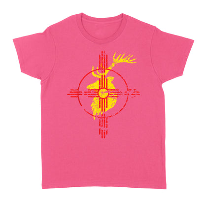 New Mexico State Flag Elk Hunting Zia Symbol Women T-Shirt - FSD1180 D06