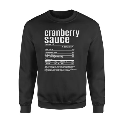 Cranberry sauce nutritional facts happy thanksgiving funny shirts - Standard Crew Neck Sweatshirt