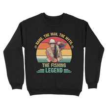 Load image into Gallery viewer, Custom name picture the man the myth the fishing legend personalized gift Standard Crew Neck Sweatshirt