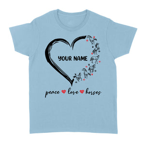 Peace love horses tattoo customized name horse shirt for girl, horse shirts D06 NQS2908 - Standard Women's T-shirt