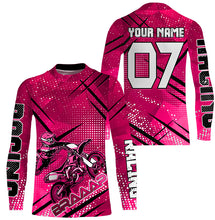 Load image into Gallery viewer, Pink dirt bike racing jersey custom Motocross youth men women UPF30+ off-road extreme MX shirt PDT337