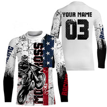 Load image into Gallery viewer, Patriotic Personalized Motocross Jersey UPF30+ American MX Racing Shirt Dirt Bike Off-road NMS1190