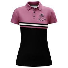 Load image into Gallery viewer, Personalized Women Polo Bowling Shirt, Funny Assy Bowling Girl Pink Bowlers Jersey NBP33