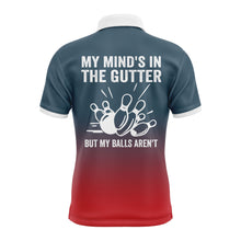 Load image into Gallery viewer, Funny Men Polo Bowling Shirt Personalized My Mind&#39;s in The Gutter Bowlers Jersey Short Sleeves NBP27