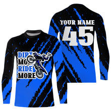 Load image into Gallery viewer, Dirt More Ride More personalized motocross jersey UFP30+ adult kid dirt bike long sleeves shirt NMS1089