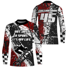 Load image into Gallery viewer, BMX Life Red BMX jersey adult kid bike shirt UPF30+ cycling gear BMX bicycle motocross racewear| SLC83