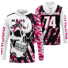 Load image into Gallery viewer, Skull MotoX jersey custom number motocross UPF30+ pink camo dirt bike racing motorcycle racewear NMS949