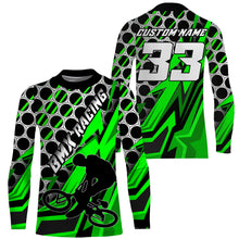 Load image into Gallery viewer, Personalized Green BMX racing jersey UPF30+ Adult Kid stunt riding shirt Extreme cycling gear| SLC54