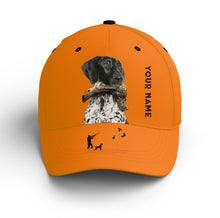 Load image into Gallery viewer, Ruffed Grouse Hunting Dog Blaze Orange Custom Name Hat for Men, Choose hunting dog breeds FSD3991