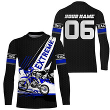 Load image into Gallery viewer, Extreme dirt bike riding jersey custom youth&amp;adult UPF30+ blue Motocross racing motorcycle shirt PDT279