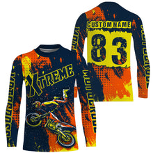 Load image into Gallery viewer, Personalized jersey adult kid yellow dirt bike shirt UV protective MX xtreme motorcycle PDT19