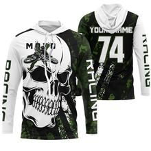 Load image into Gallery viewer, Skull MotoX jersey custom number motocross UPF30+ green camo dirt bike racing motorcycle racewear NMS950