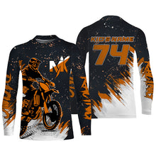 Load image into Gallery viewer, Custom Dirt Bike jersey youth men women UPF30+ orange MX racing shirt biker off-road motorcycle PDT418