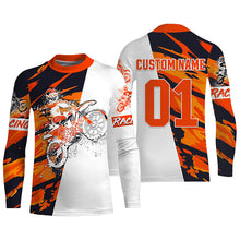 Load image into Gallery viewer, Dirtbike Racing Jersey UPF30+ Personalized Orange Camo Motocross Off-road MX Riding Jersey NMS1251