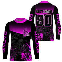 Load image into Gallery viewer, Personalized purple Motocross jersey UPF30+ extreme men kid women dirt bike off-road shirt PDT370