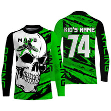 Load image into Gallery viewer, Skull MotoX Jersey Custom Motocross UPF30+ Green Dirt Bike Racing Motorcycle Bikers Racewear NMS1264