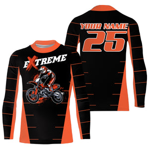 Personalized Men Kids MX Motocross Jerseys Dirt Bike Racing Shirt Riding Orange UPF30+ Motorcycle PDT146