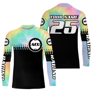 Motocross black jersey youth men women custom dirt bike MX racing UPF30+ motorcycle off-road shirt PDT175