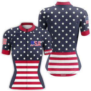 USA cycling jersey UPF50+ American bike shirt road MTB BMX dirt gear Biking tops with pockets| SLC220