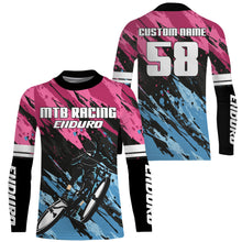 Load image into Gallery viewer, Pink MTB race jersey enduro racewear UPF30+ Youth Adult Mountain bike sun shirt Cycling gear| SLC113