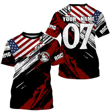 Load image into Gallery viewer, Personalized USA flag Motocross jersey UPF30+ dirt bike off-road shirt kid men women Patriotic PDT352