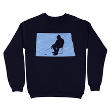 Load image into Gallery viewer, North Dakota Ice Fishing Shirts, Winter Fishing North Dakota State Love Fishing Sweatshirt - FSD2926 D06