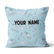 Load image into Gallery viewer, Blue Funny Golf Elements Custom Throw Pillow Personalized Golf Gifts LDT1142