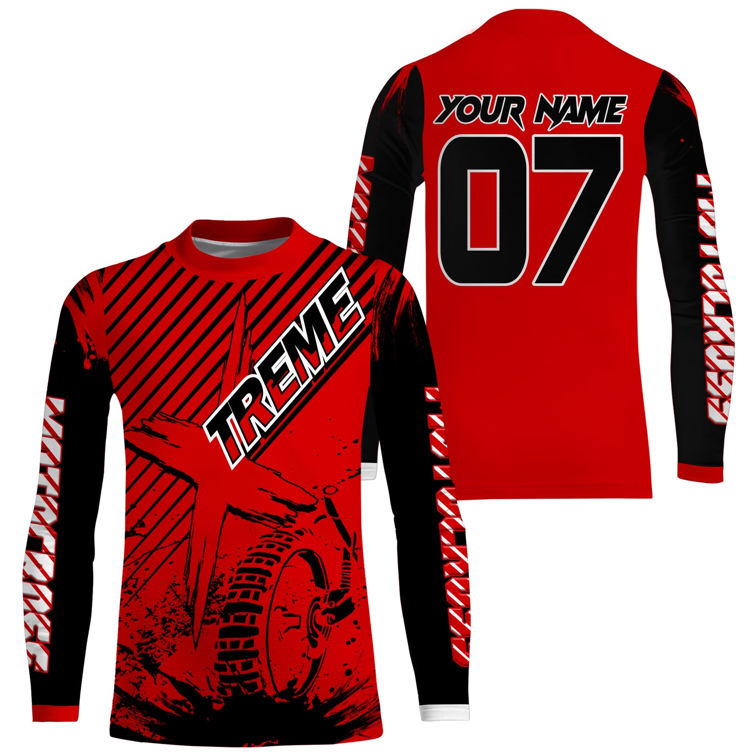 Custom red MX jersey shirt UV extreme kid&adult Motocross dirt bike racing off-road motorcycle PDT179