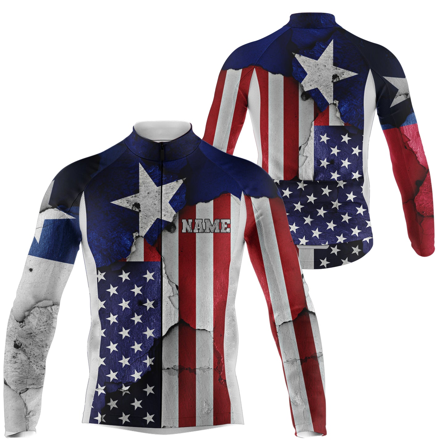 Men women Texas cycling jersey USA Bike shirt with 3 pockets UPF50+ full zip MTB BMX bicycle gear| SLC172