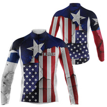 Load image into Gallery viewer, Men women Texas cycling jersey USA Bike shirt with 3 pockets UPF50+ full zip MTB BMX bicycle gear| SLC172