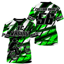 Load image into Gallery viewer, Green XC mountain bike jersey UPF30+ Cross-country kid adult MTB shirt cycling gear| SLC107