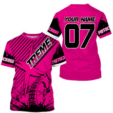 Load image into Gallery viewer, Personalized pink MX jersey UPF30+ extreme kid&amp;adult Motocross biker girl racing shirt motorcycle PDT275