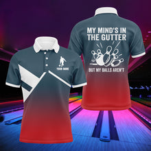 Load image into Gallery viewer, Funny Men Polo Bowling Shirt Personalized My Mind&#39;s in The Gutter Bowlers Jersey Short Sleeves NBP27