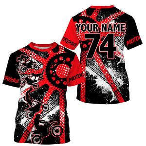 Men women youth Dirt Bike jersey UPF30+ freestyle red motocross racing shirt for biker off-road PDT417