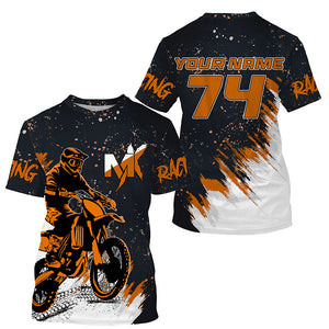 Custom Dirt Bike jersey youth men women UPF30+ orange MX racing shirt biker off-road motorcycle PDT418