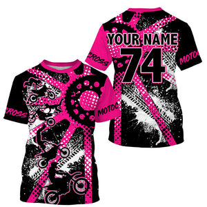 Dirt bike freestyle kid men women custom MX jersey UPF30+ pink Motocross gear racing shirt PDT299