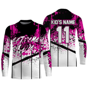 Custom Motocross jersey kid&adult MotoX extreme dirt road UV protective pink dirt bike shirt PDT369