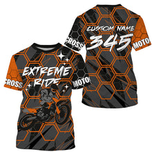 Load image into Gallery viewer, Orange Motocross kid&amp;adult jersey UPF30+ extreme ride custom dirt bike shirt off-road PDT361