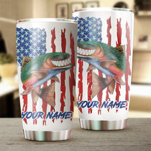 Load image into Gallery viewer, 1pc Trout fly fishing American flag rainbow trout ChipteeAmz&#39;s art Custom Stainless Steel Tumbler Cup AT058