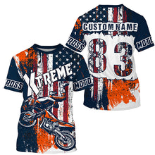 Load image into Gallery viewer, Personalized USA Motocross jersey adult&amp;kid UV protective MX motorcycle Patriotic dirt bike shirt PDT354