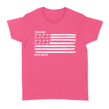 Load image into Gallery viewer, South Dakota Pheasant Flag custom Name women's T shirt - FSD1161